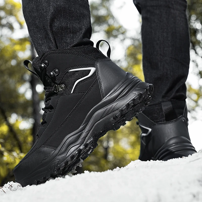 Winter Men Snow Boots Outdoor Warm Men Trekking Shoes Anti Slip Comfortable Black Boots Sneakers Men Shoes Botines Botas Hombre