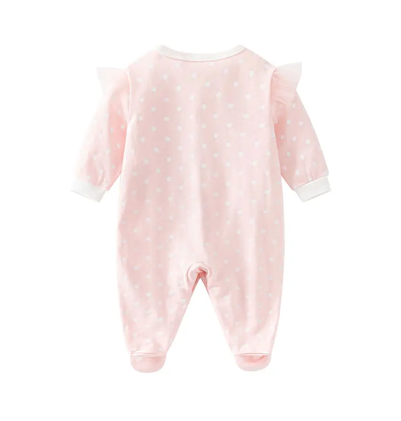Langärmliger Baby-Strampler aus reiner Baumwolle, Schlafanzug für Neugeborene, Babykleidung für Mädchen, Fußbedeckender Anzug, Frühling und Sommer – Detail 4