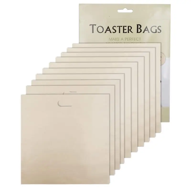 Non Stick Toaster Bags Toaster Bag Bread Bags 10pcs Reusable Sandwich Bags Oven Bags Non-Stick Cheese Bags For Grilled Cheese