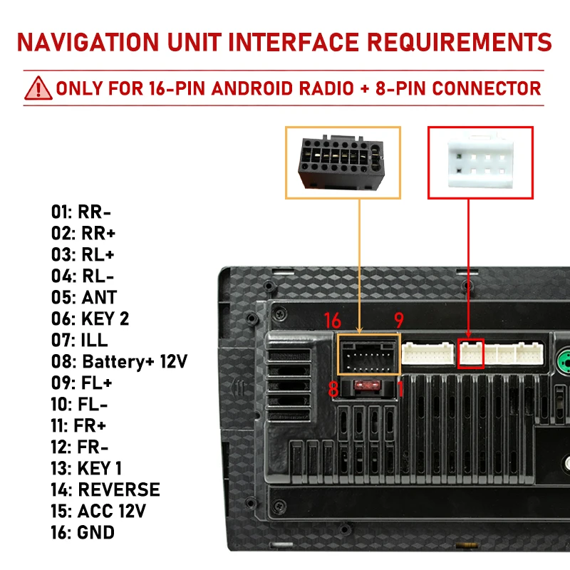 Quadlock Verkabelungsadapter, CAN-Bus-Decoder, Lenkradfernbedienung, Plug & Play, 16-Pin Android Radio Kabel, für VW PQ35 Golf Jetta Polo Caddy – Detail 4