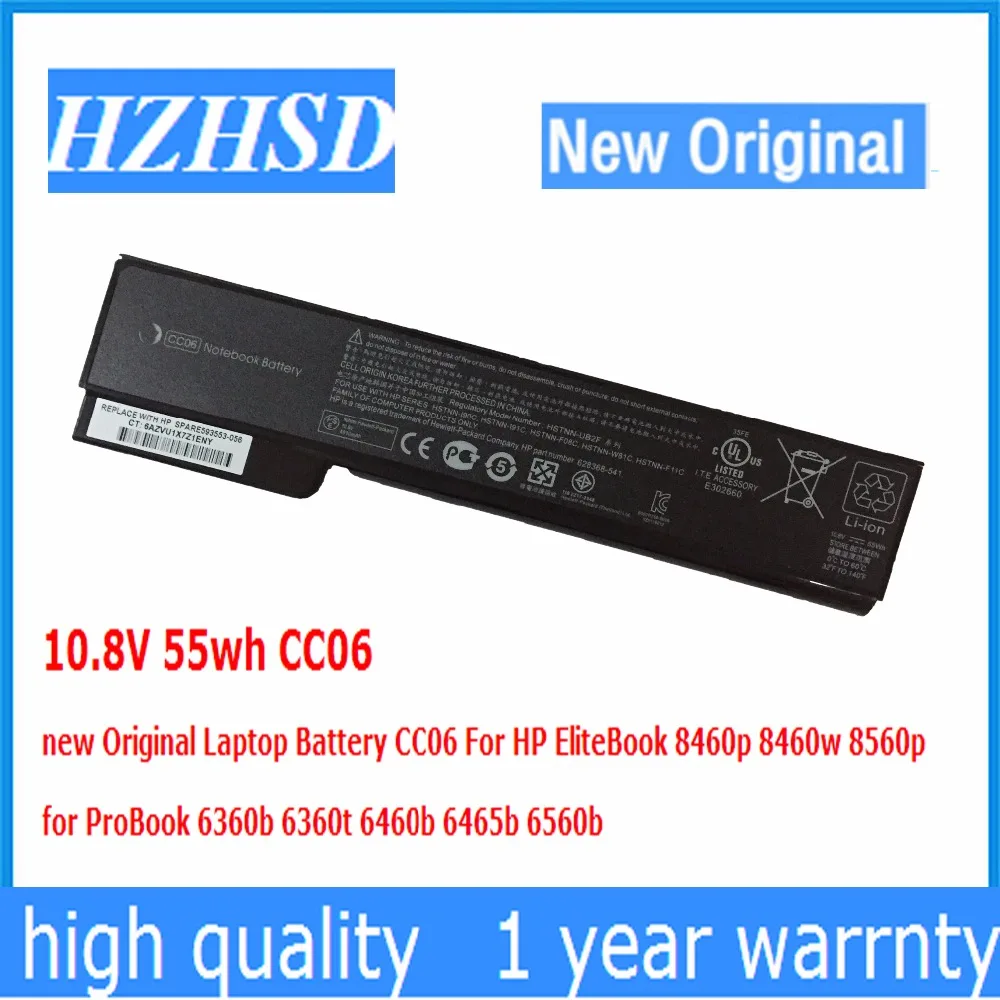 Nova Bateria Original do Portátil para hp Elitebook 8460p 8460w 8560p para Probook 6360b 6360t 6460b 6465b 6560b 10.8v 55wh Cc06