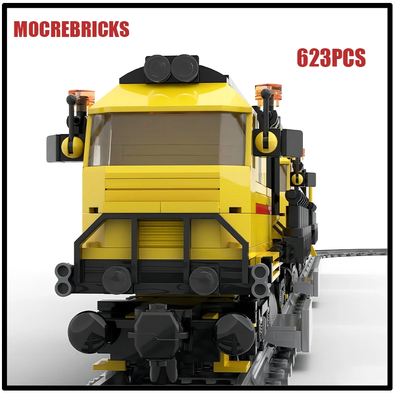 MOC City Tracks Engineering Cars Rail Grinder Train And Wagon Tank For Fuel DIY Building Blocks Zestawy Klocki Dziecięce Zabawki Prezenty