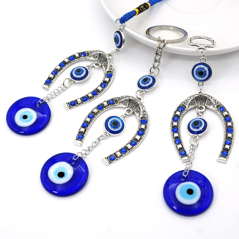 Turkish for EVIL EYE Decor Ornament Blue for EVIL EYE Beads Wall Hanging Pendant Keyring Home for PROTECTION Charm Wall