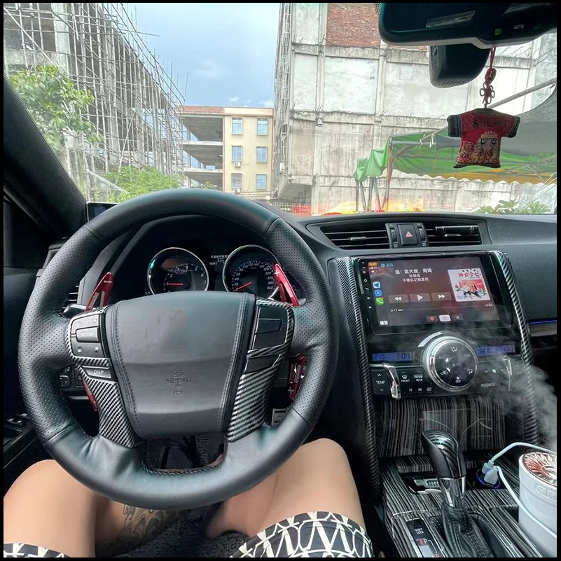 For Toyota MarkX Mark X 2010-2017 Steering Wheel Control Button Cover Trim Decorative Sequins Sticker Strips Auto Accessories