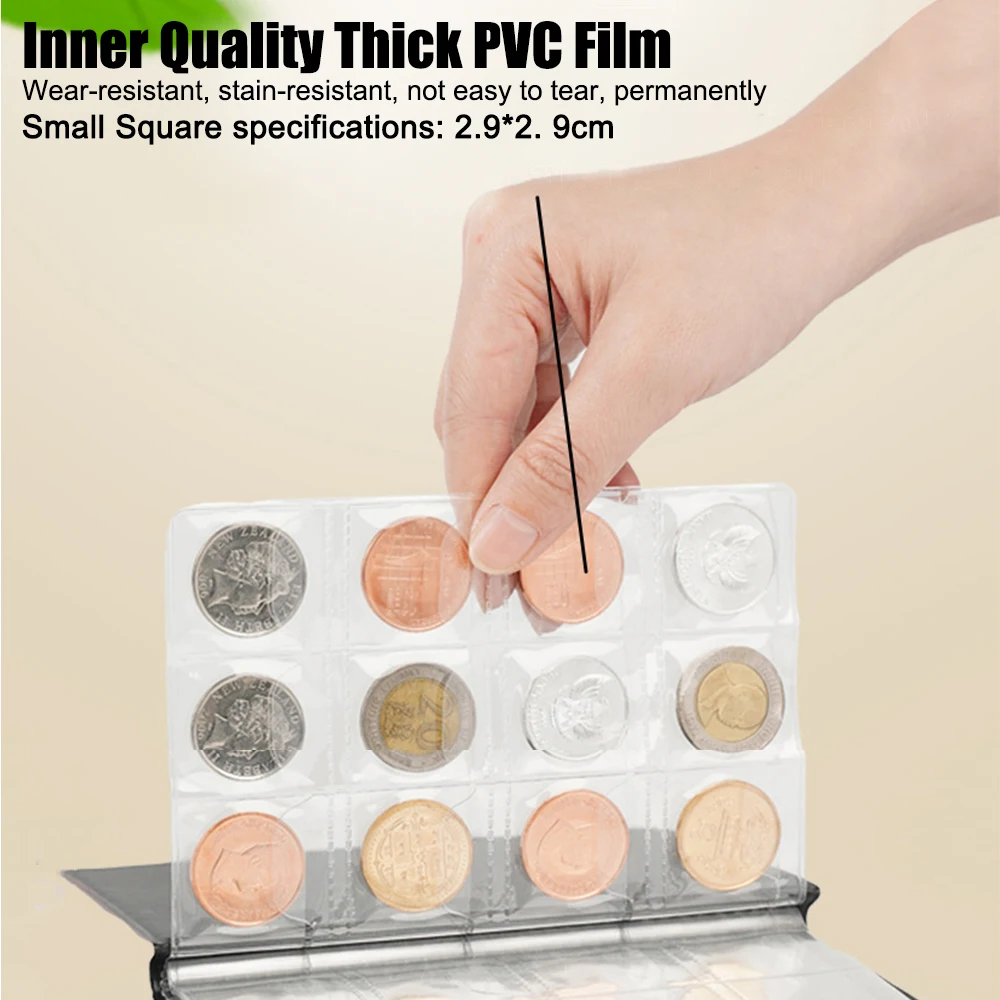 Collecting Money Organizer Gifts Coin Album Book Coin Holder Albums 120 Pockets Coins Collector Mini Penny Coin Storage Bag