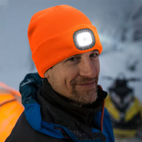 LED Light Knitted Hat Warm Elastic Beanie Autumn Winter Outdoor Sports Night Fishing Camping Hiking Glow Bonnet Unisex Headlight