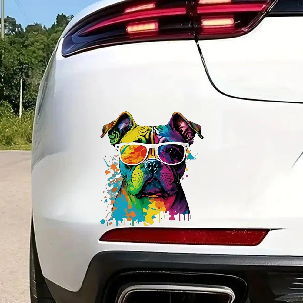 15x13cm#Vibrant Dog Background Decals, Waterproof Vinyl Stickers for Car, Bumper, Window, Laptop, Glass Surface