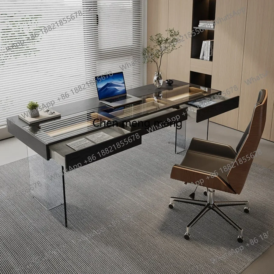 Italian Minimalist Desk Office Plain Wood Luxury Desk Office High-end Acrylic Sturdy Office Furniture Scrivanie Per Ufficio