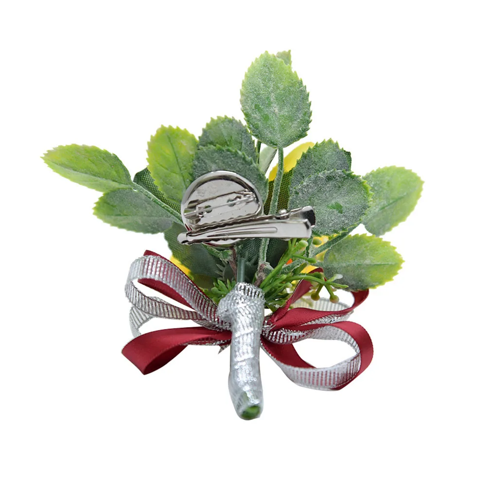 810 عباد الشمس بروش القماش الزفاف العروة الشريط-الأحمر أنيقة العروس العريس الصدار العروس الملابس دبابيس الصدر الزفاف