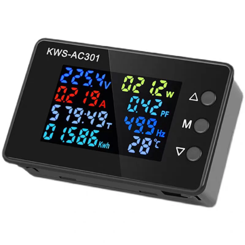 KWS-AC301 Digital AC Voltage Current Meter, AC50-300V, 20A/100A Multifunction Power Monitor