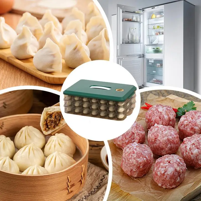 Dumpling and Ravioli Organizer Dumpling Storage Container with Lid Kitchen refrigerator refrigeration Multi-layer storage box