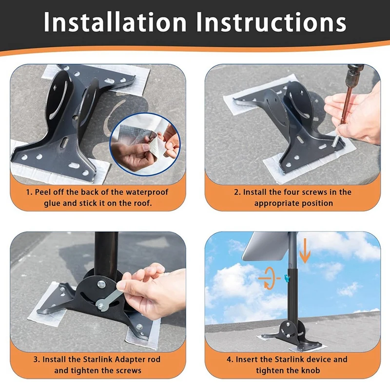 Adjustable For Starlink Roof Mount,For Starlink Pole Mount,For Starlink Antenna Mount With Mount Adapter,For Starlink V2