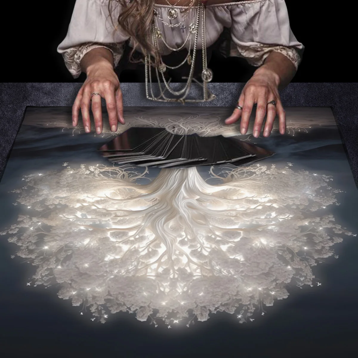 Table Cloth Japanese Table Cloth Aesthetic Tarot Divination Altarpiece Ritual Oracle Reading Astrological Unfolded Cloth 128