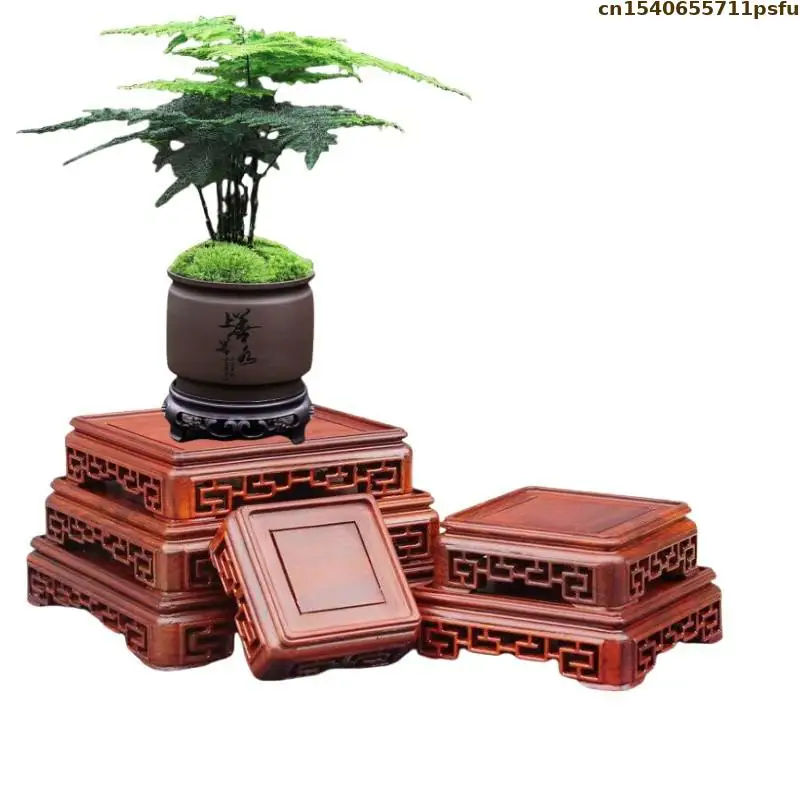 

Redwood Standing Flower Base Vase Flower Pot Sorting Table Display Rack Bonsai Holder Plant Decorative Shelf Tea Sets Pedestal