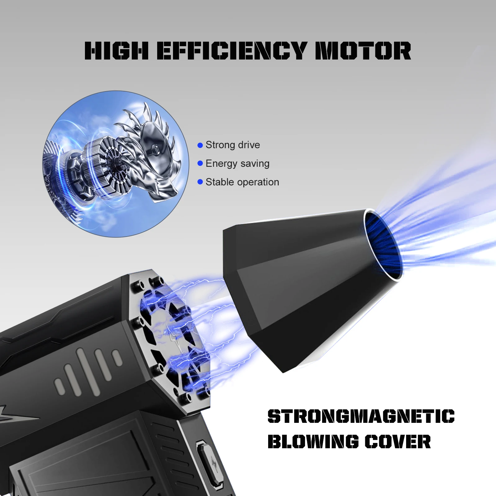 Обновленная версия X3Ultra Turbo Jet Fan, мини-ручной мини-вентилятор 180000 Мощная тряпка со сжатым воздухом об/мин (с чистящей щеткой и вакуумным