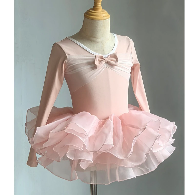 

THEEPER Long Sleeve Ballet Leotard Tutu Dress, Organza Skirt, Soft Stretchy Dance Costume for Ballet Class Gymnastics Recital