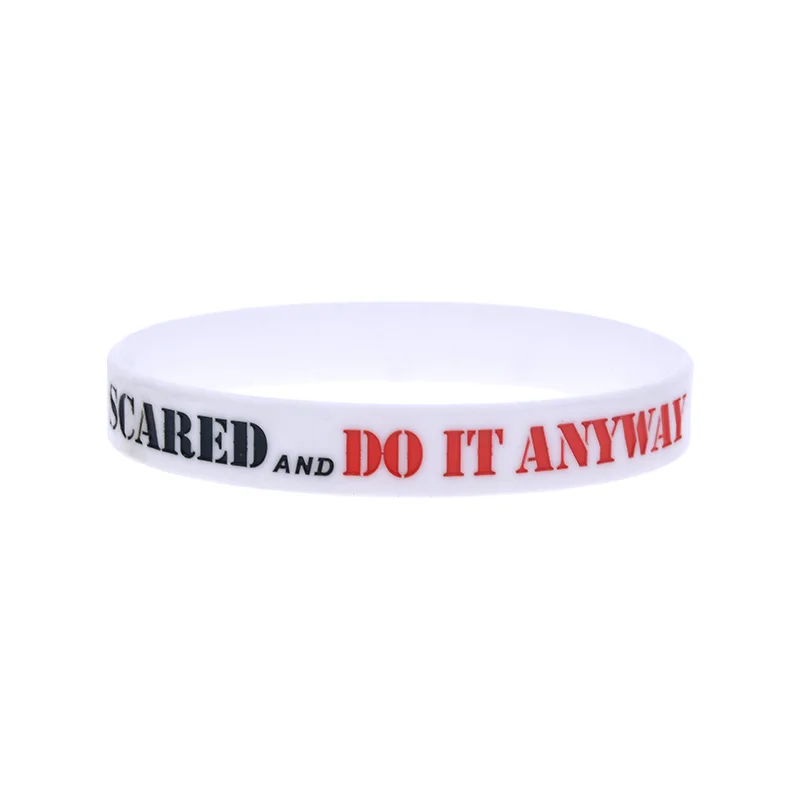 1 PC-Armband aus Silikon mit inspirierenden Zitaten, kein Geschlecht, kein Wunsch für es, Armreif, 5 Farben – Detail 2