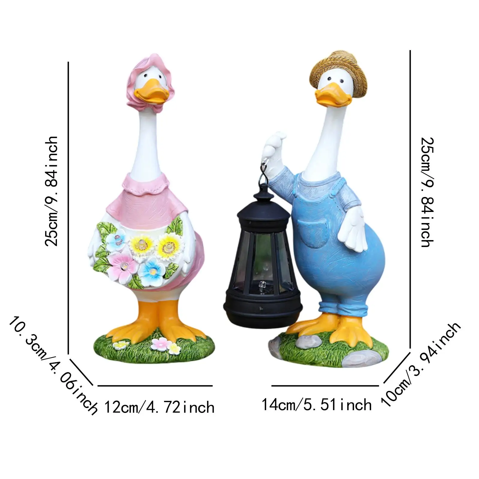 2x زوجين البط حديقة زخرفة الحديقة الديكور ضوء لمسار المناظر الطبيعية #6