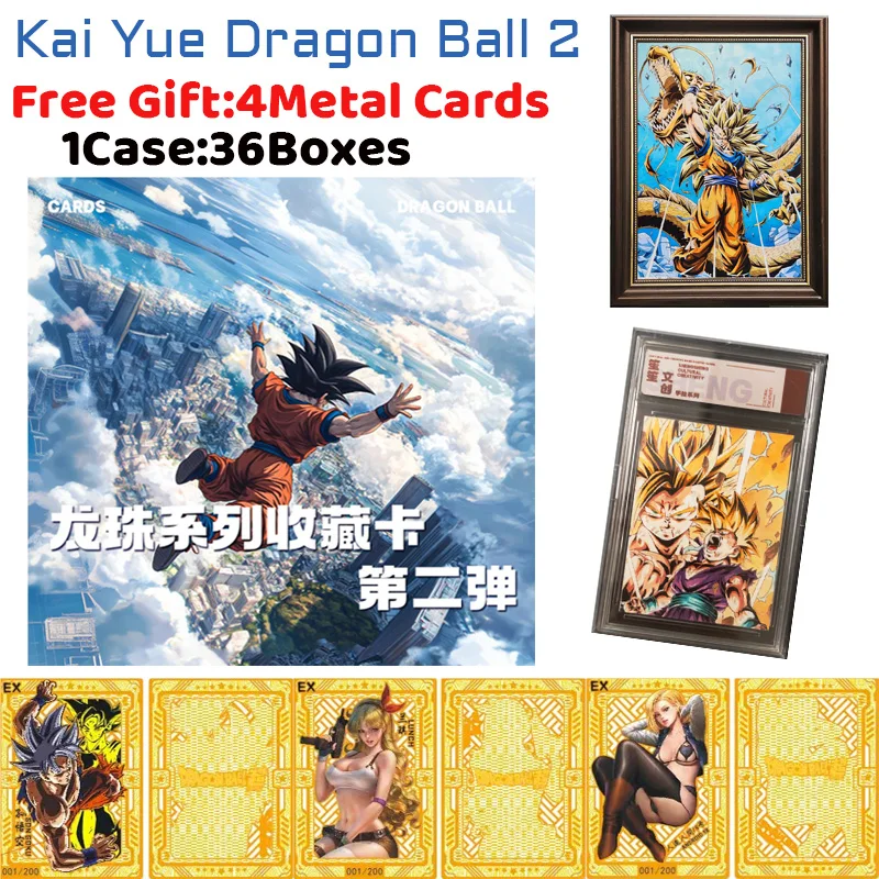 KaiYue Dragon Ball Wave 2 Rare Hand Drawn Limited Edition Anime Slab Cards Dragon Ball Exchange Card Collection Toys Booster Box