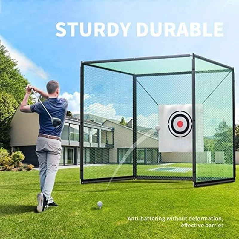 Indoor Outdoor Swing Chipping Practice Backyard Driving Hitting Net Golf Driving Cage with Steel Frame
