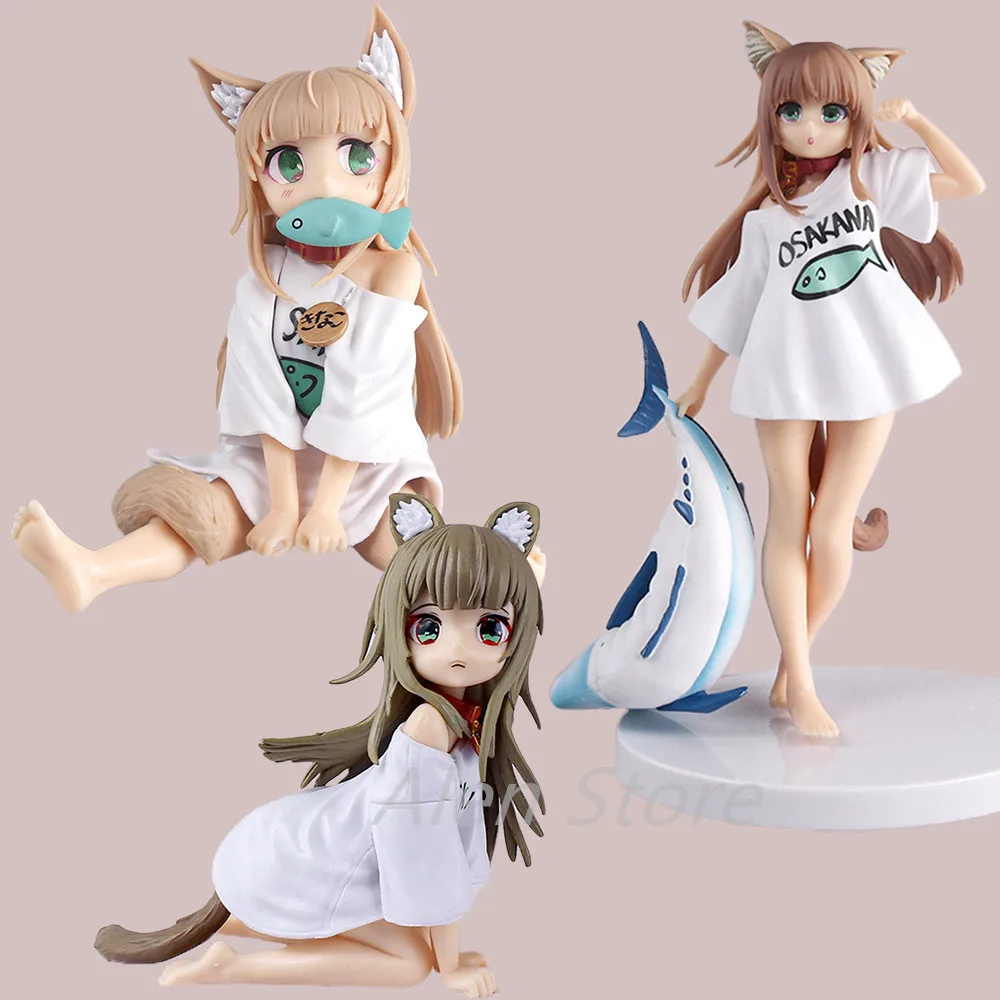 Tiger Tora Kinako Anime Girl Figure Uchi no Neko ga Onnanoko de Kinako Kawaii Action PVC Figure Collectible Model Doll Toys Gift