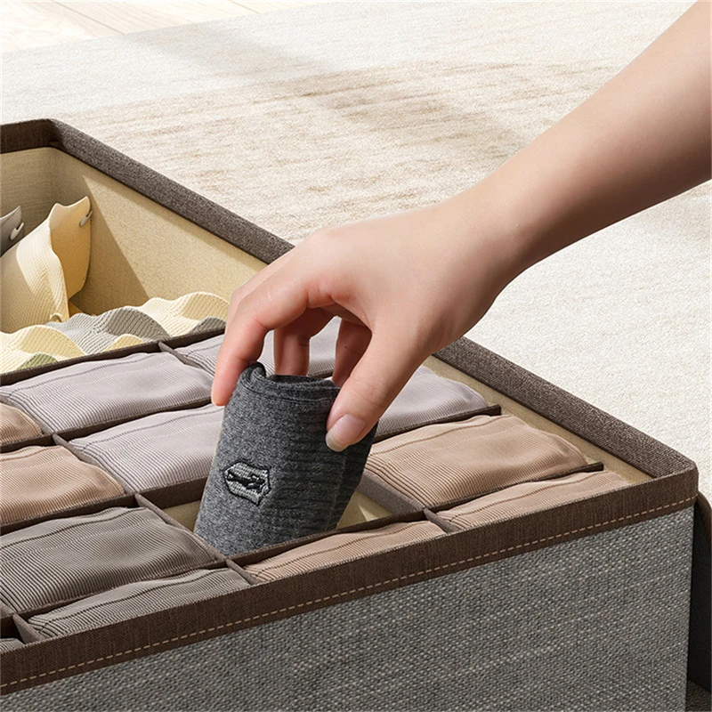 Underwear Storage Box With Lid Dustproof Socks Bra Drawer Clothes Storage Organizer Underwear Bag Household Wardrobe Box