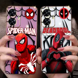 Cover Smooth E-TPU Phone Case For REALME GT 2 NEO3 MASTER 7 8 8I 9 9I 10 11 PRO C21Y C30 C33 5G Case Marvel SpiderMan Deadpool