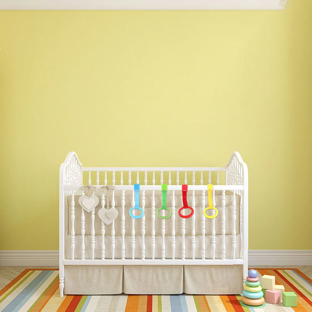 

8Pcs Toddler Hand Pull Ring Portable Baby Cot Rings Strong Material Easy to Hold Portable Baby Pull Ring Nursery Cot Rings