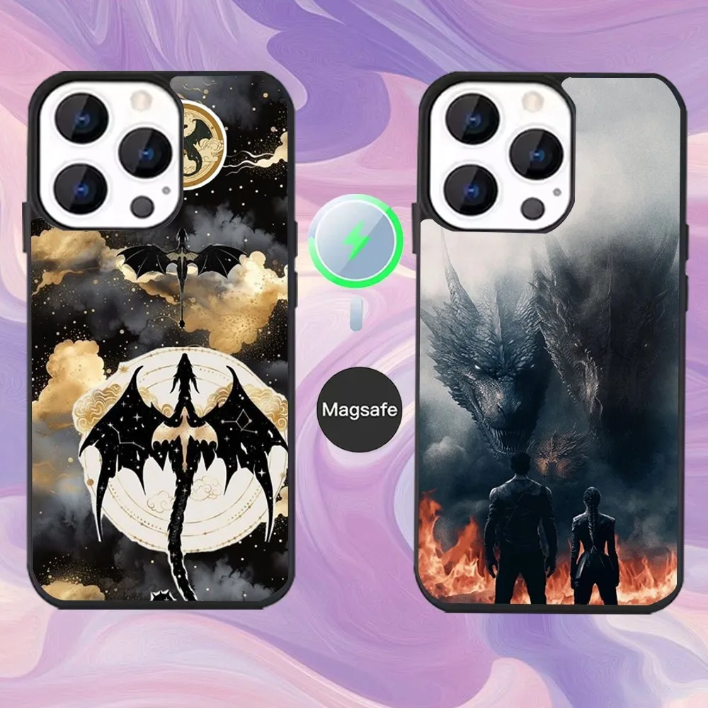 

F-Fourth W-Wing Dragon Phone Case For iPhone 16,15,14,13,12,11,Pro,Max,Plus,Mini,Magsafe,Magnetic Wireless Charging Case