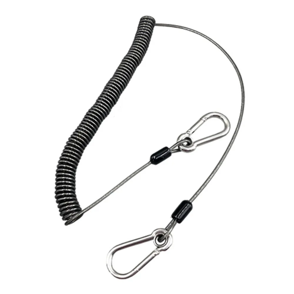 New with Metal Carabiner Outdoor Key Cord 304 Stainless Steel Weighing 46KG Anti-slip Rope Multistyles Safety Rope Spring