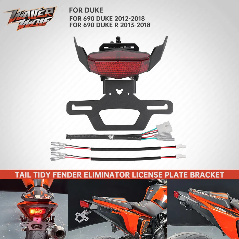 

Регулируемый хвостовой аккуратный держатель регистрационной рамы для мотокросса для 690 Duke 690duke/R 2012-2018, кронштейн для номерного знака, задний стоп-сигнал