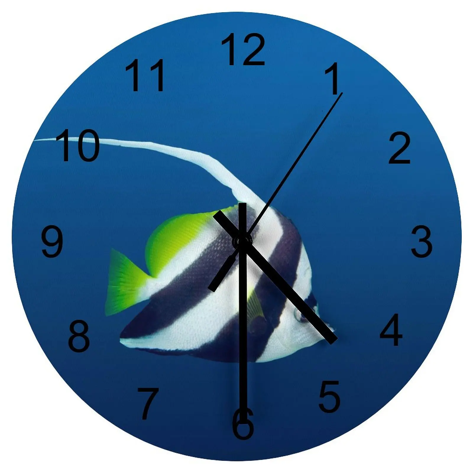 

Bedroom Wall Clock Delicate underwater world Clocks 12 inch Mute Wooden Round Artistic Energy Efficient Retro