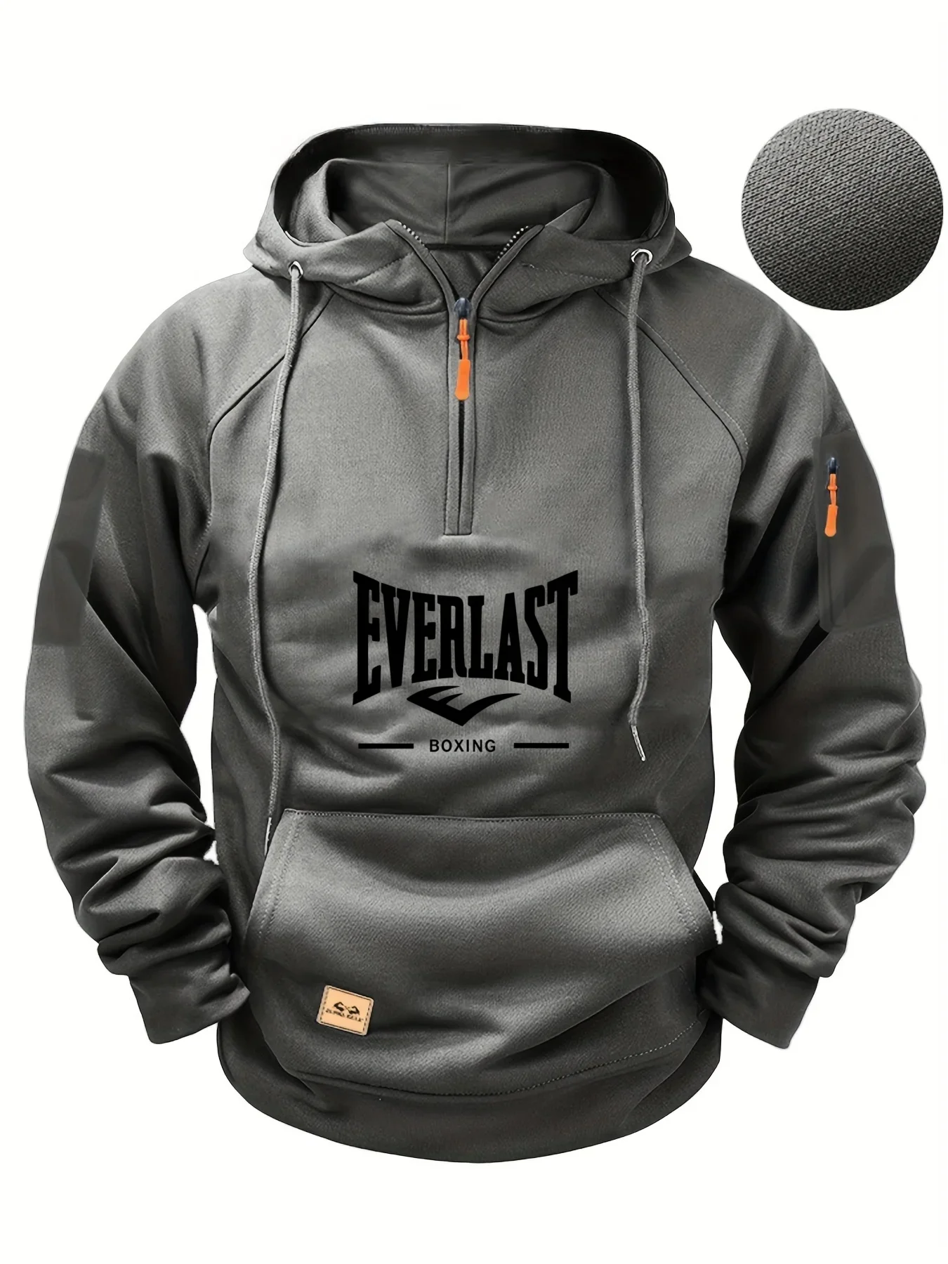 

2025 new high-quality men's zipper multi-pocket puller, fashionable and casual spring and autumn fitness jogging hoodie