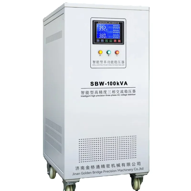 CE Certified 400KVA Three Phase High-Efficiency 98% AC Voltage Stabilizer LCD Display Copper Material SVC SBW-S-400 Model