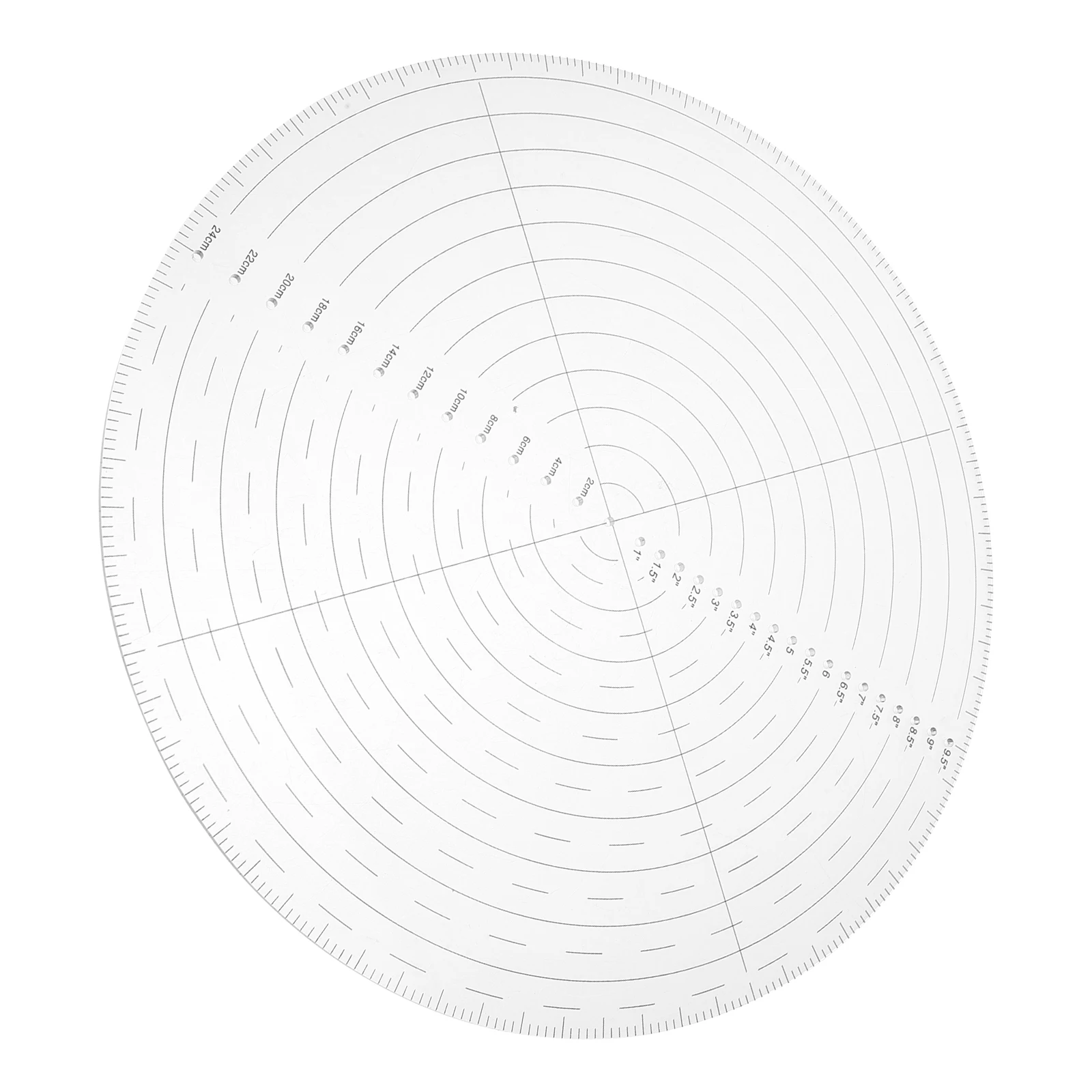 

Acrylic Round Ruler 10 Inch Transparent Circle Quilting Templates Patchwork Sewing Craft Center Template Rulers