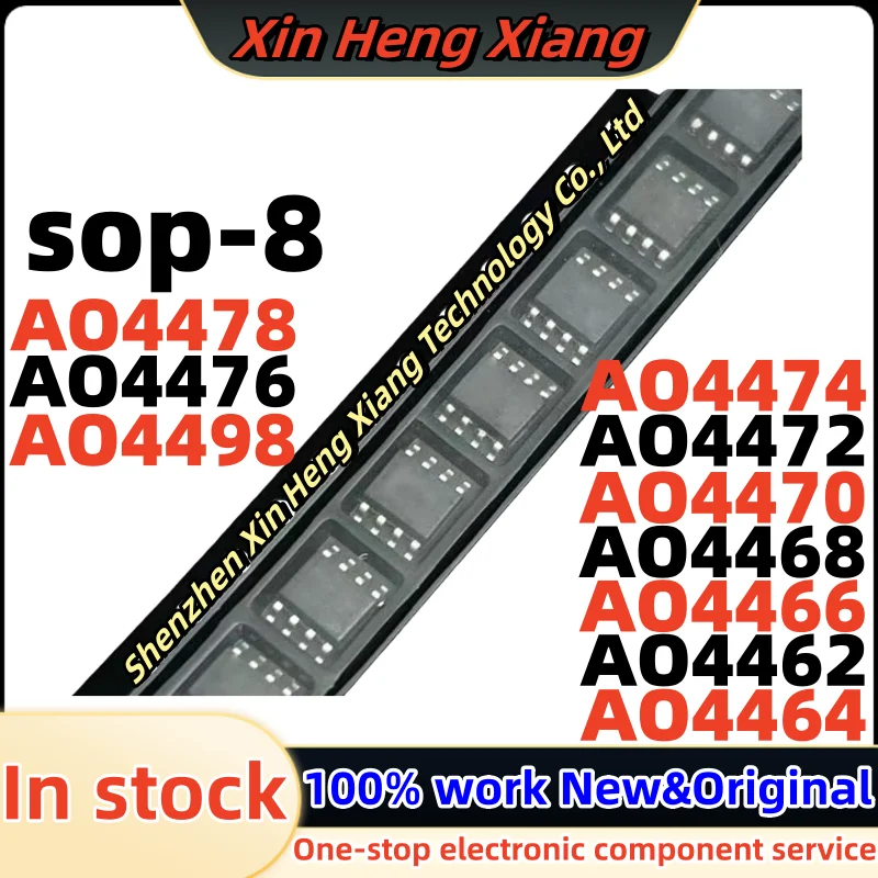 (10pcs)AO4466 AO4468 AO4470 AO4462 AO4464 AO4472 AO4474 AO4476 AO4478 AO4498 sop-8 Chipset