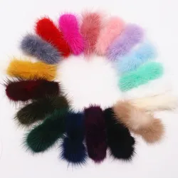 5pcs DIY Pompons Bowknot 6-7cm*2-3cm Imitation Mink Fur Balls Bow Tie Pompoms for Keychain Fluffy Pompom Diy Crafts Accessories