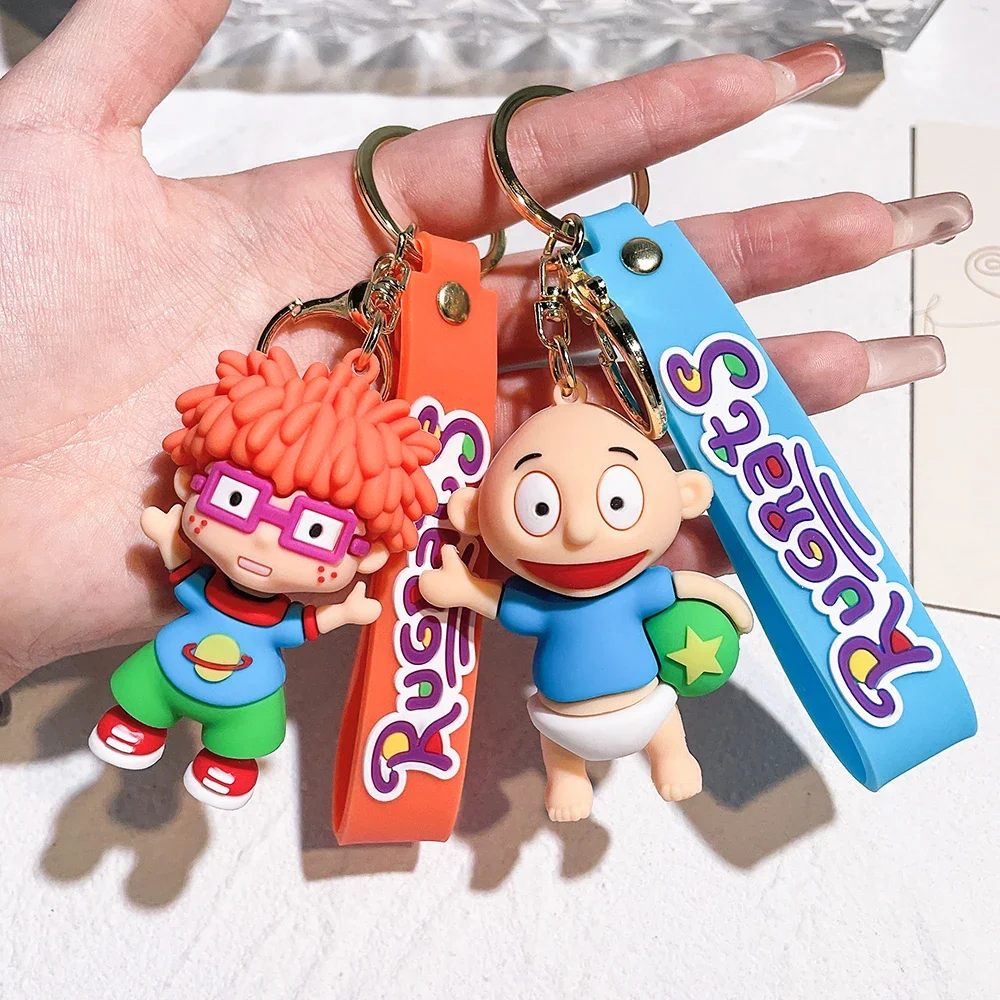 Anime Kawaii Rugrats en París soldado travieso llavero personaje de dibujos animados lindo colgante regalos de coche