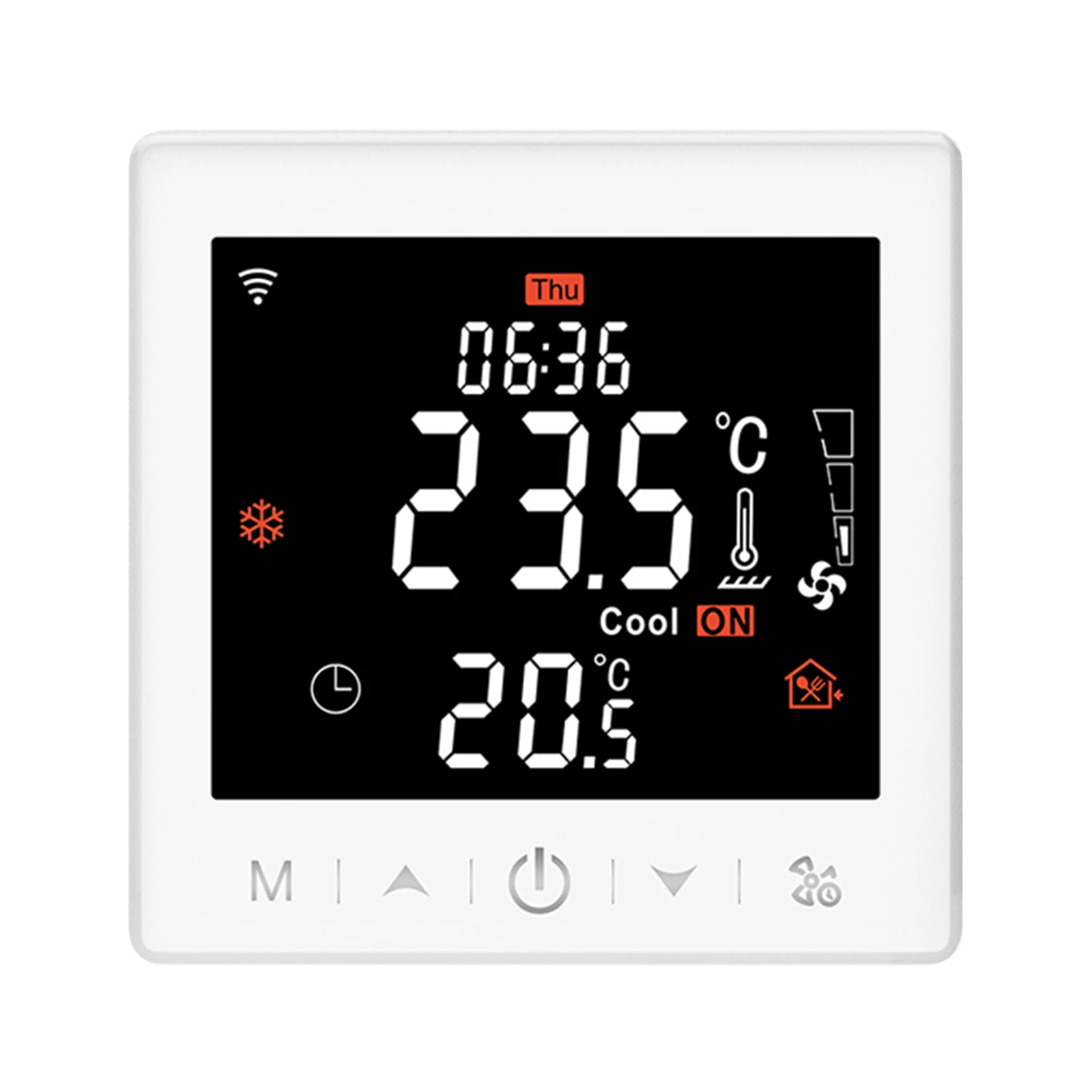 WIFI Fan Coil Unit Temperature Controller for 2 Pipe System 3.5 Inch LCD Display Intelligent Programmable Thermostat