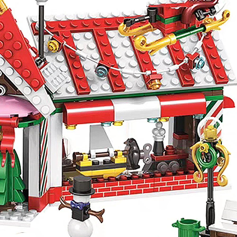 Especialista criativo Casa Vermelha Santa moc Bloco de Construção modelo Halloween ação de graças brinquedo presentes Natal Ano Novo 11093 492pcs