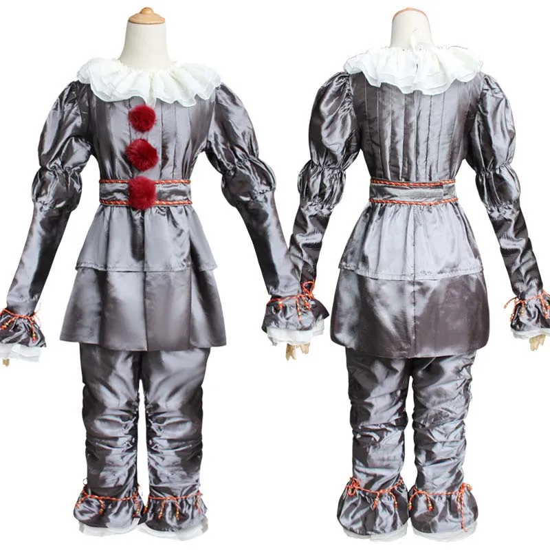 

Costume Adult/Kids Clown Revival COS Terror Horro Clothing Set for Halloween Carnival Masquerade(130CM-XXXL))
