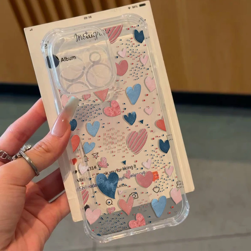 Colorful Love Heart Smile Cats Pattern Case For Samsung Galaxy A57 A27 A17 A07 A06 A05 A05S A56 A26 A33 A55 A54 A37 A36 Cover