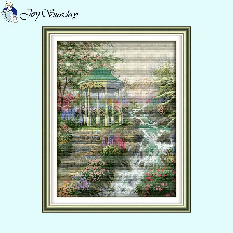 Flower Beautiful Scenery Series Printed Cross Stitch Set 16ct 14ct 11ct Needlework Sewing Kits DIY Embroidery Home Decor Crafts