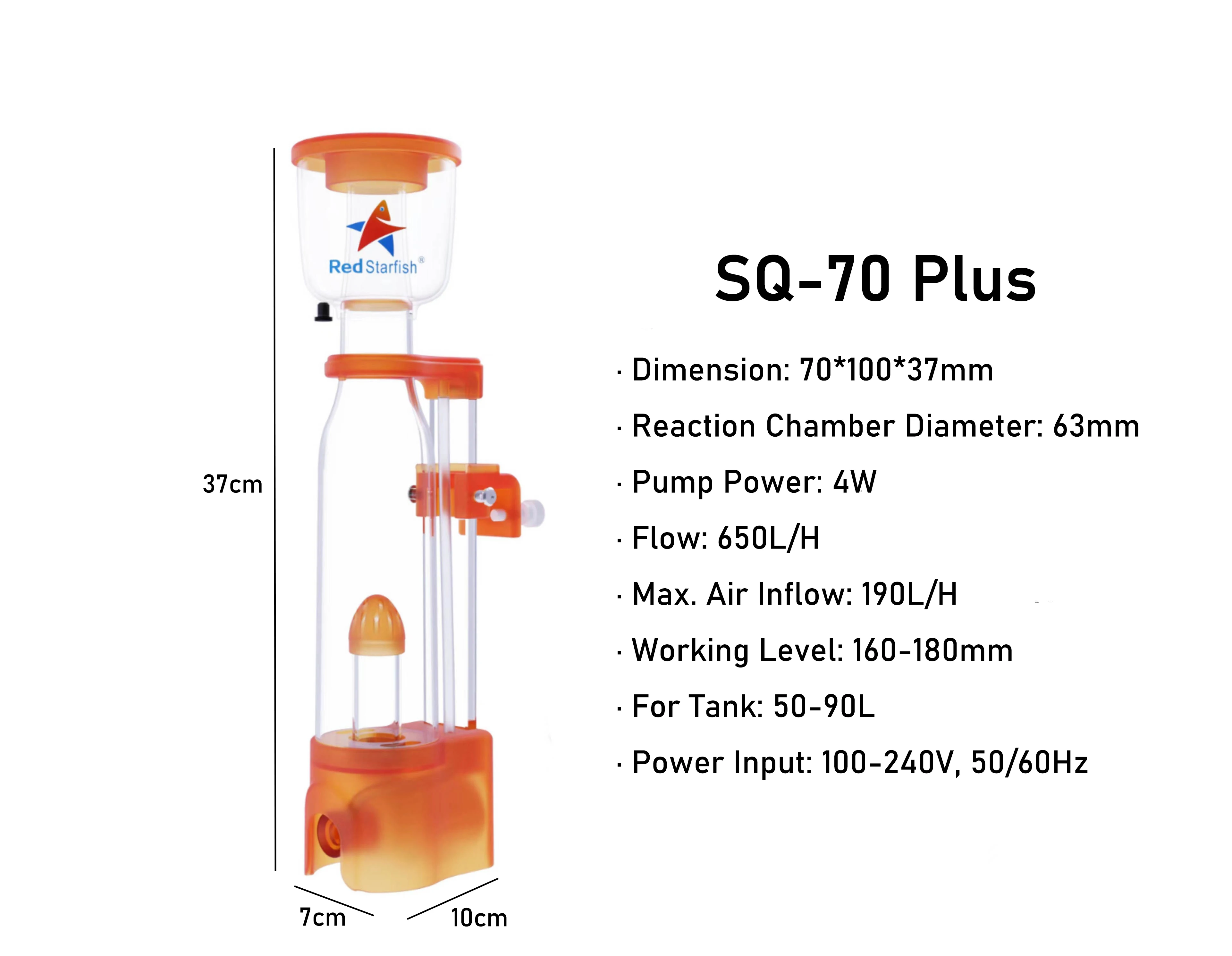 Red Starfish SQ-70/90 Plus NANO Protein Skimmer 7W