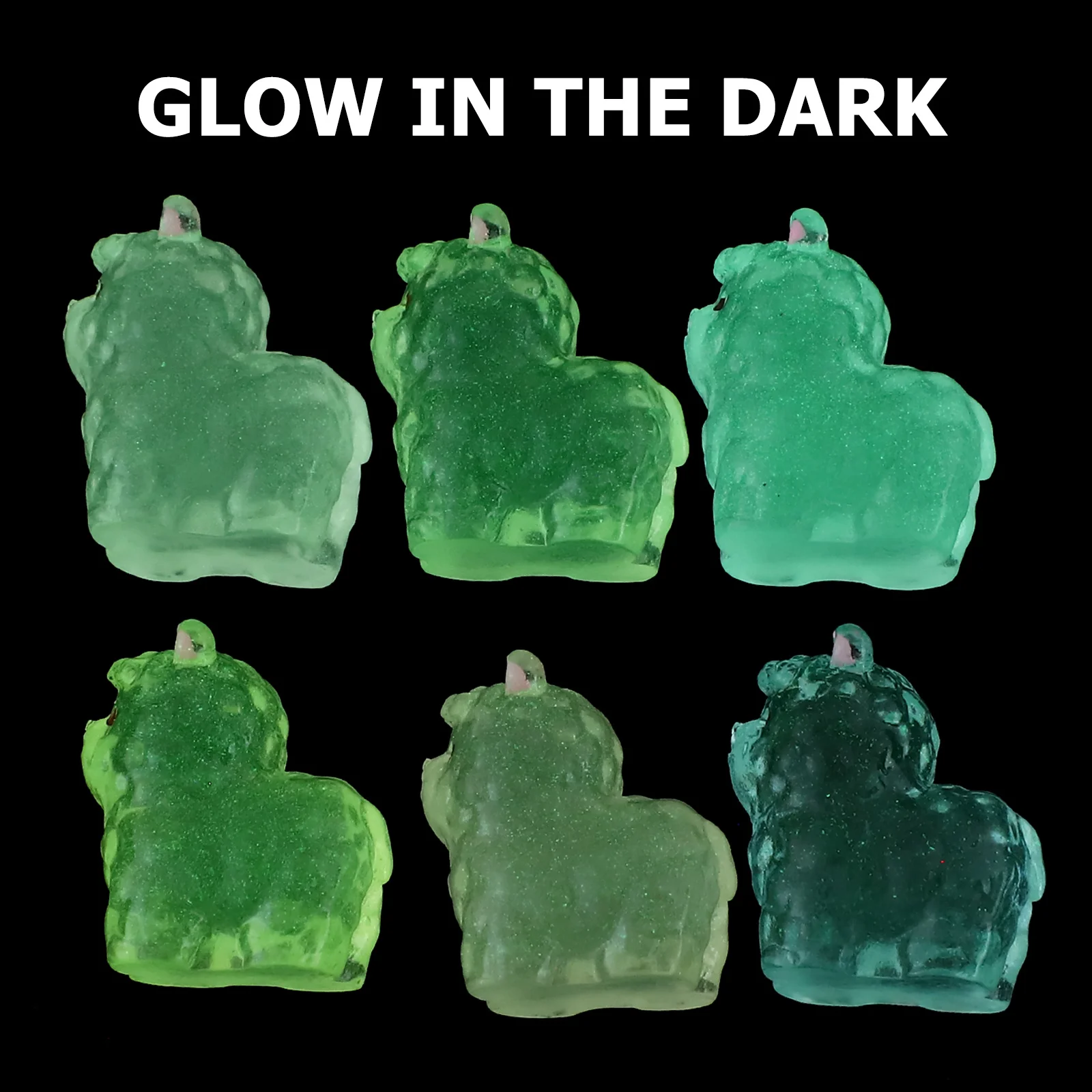 12개 야광 알파카 피규어 발광 레진 미니 동물 장식품 미니어처 정원 홈 데코 레진 미니어처