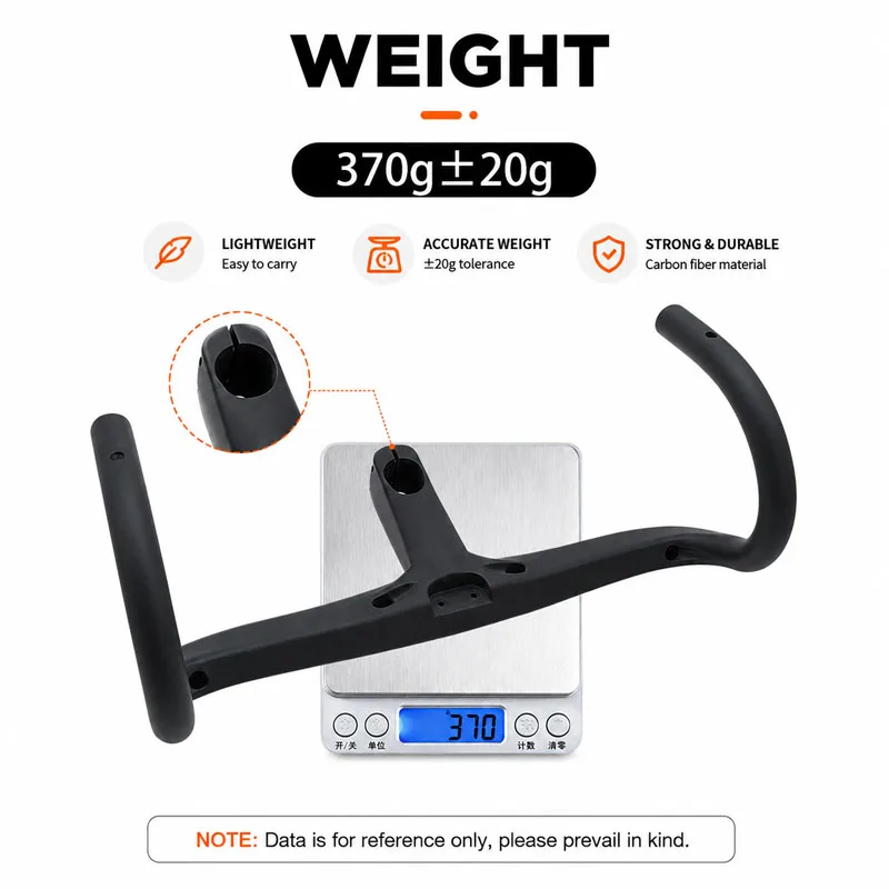 2026 Carbon Fiber Road Bike Handlebar 28.6mm Integrated Lightweight Aero Bicycle Bars with Spacers And Computer Mount