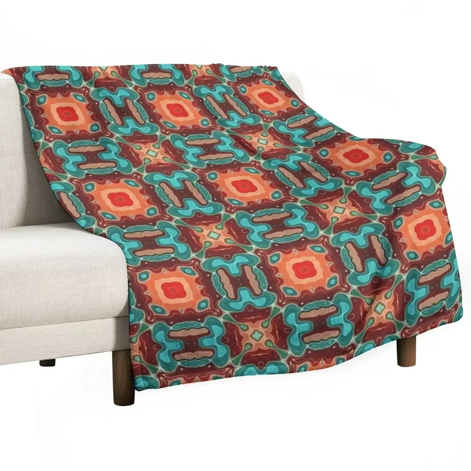 

Orange Brown Red Turquoise Teal Blue Hip Orient Bali Art Throw Blanket Summer Shaggy For Sofa Thin Thins Blankets