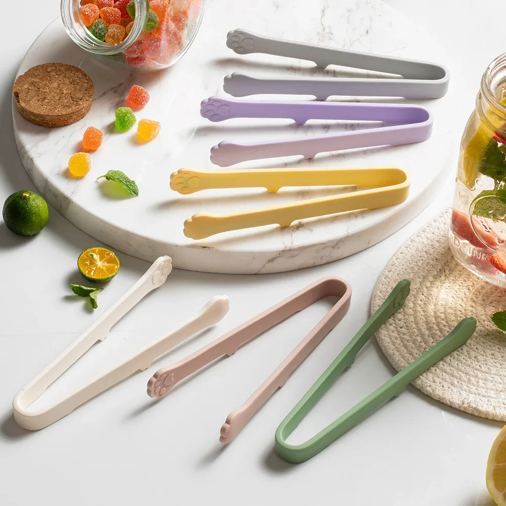 1pc criativo japonês forma de pata de gato silicone mini lanche pinças de comida alças antiderrapantes churrasco pão cubo de gelo clipe acessórios de cozinha