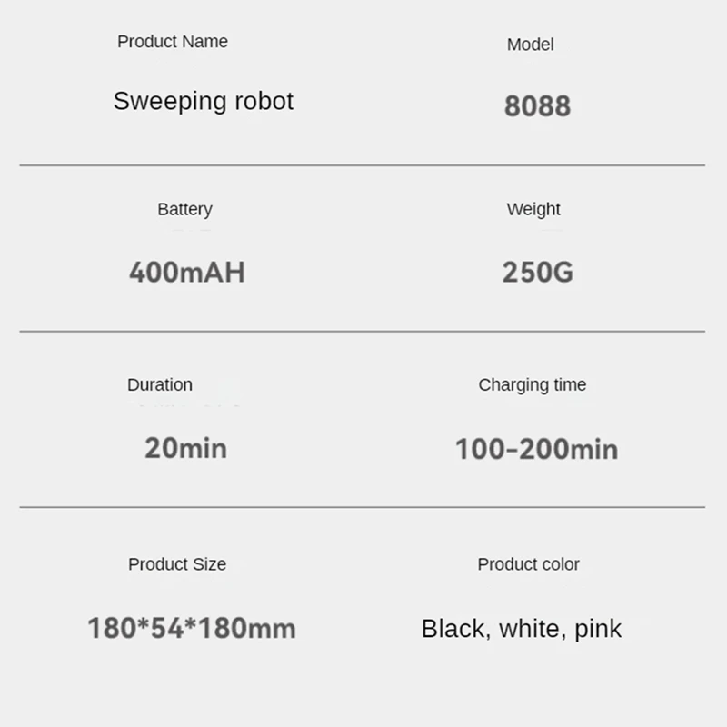 USB Sweeping Robot Vacuum Cleaner Mopping 3 In 1 Smart Wireless Dragging Cleaning  Floor For Home Office