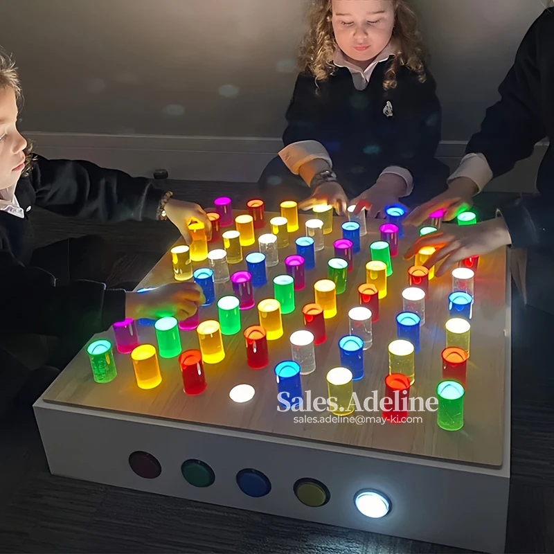 

Sensory Light LED Learning Table Sensory Room LED Pegboard Sensory Toys For Autistic Children